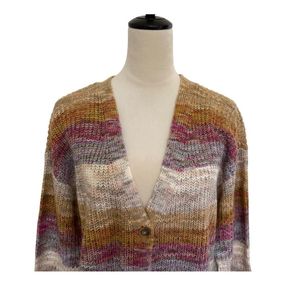 Lucky Brand V-Neck Ombre Button Front Cardigan Size Small - Picture 4 of 16